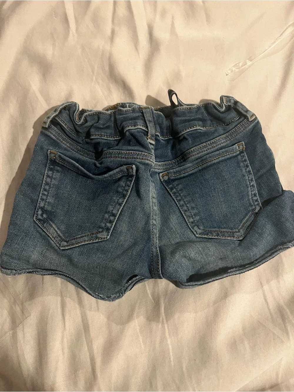GAP Girls Washed Blue Denim Rolled-Hem Shorts
